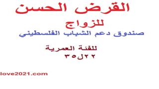 بدء التسجيل للقرض الحسن للزواج بغزة من عمر 22ل35