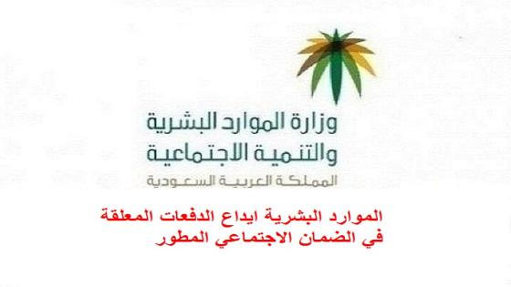 الموارد البشرية ايداع الدفعات المعلقة في الضمان الاجتماعي المطور