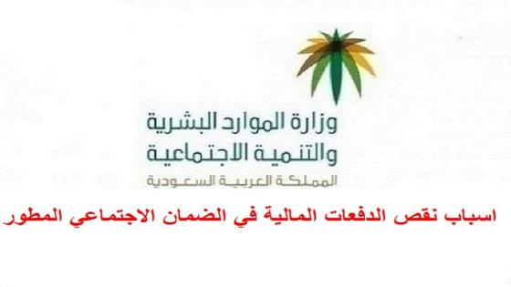 الموارد البشرية توضح اسباب نقص الدفعات المالية في الضمان الاجتماعي المطور