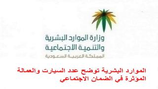 الموارد البشرية توضح عدد السيارت والعمالة المنزلية المؤثرة في الضمان الاجتماعي