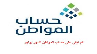 كم تبقى على حساب المواطن لشهر يونيو