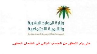 متى يتم التحقق من الحساب البنكي في الضمان المطور